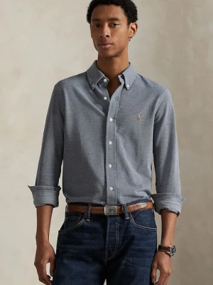 Polo Ralph Lauren koszula bawełniana męska kolor granatowy regular z kołnierzykiem button-down 710979488