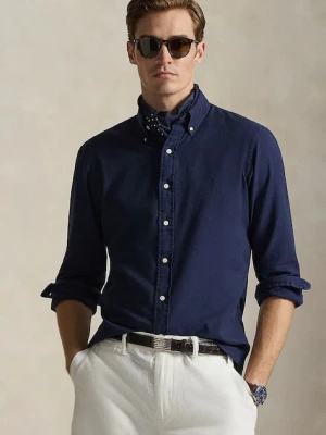 Polo Ralph Lauren koszula bawełniana męska kolor granatowy regular z kołnierzykiem button-down 710P07183