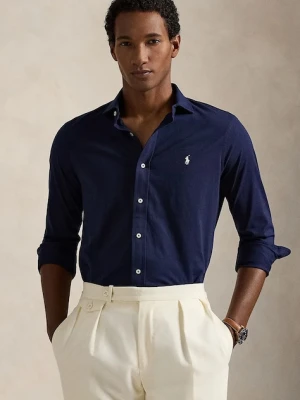 Polo Ralph Lauren koszula bawełniana męska kolor granatowy regular z kołnierzykiem klasycznym 710P03960