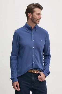 Polo Ralph Lauren koszula bawełniana męska kolor niebieski regular z kołnierzykiem button-down