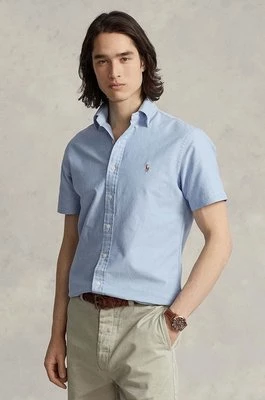 Polo Ralph Lauren koszula bawełniana męska kolor niebieski regular z kołnierzykiem button-down