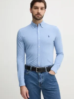 Zdjęcie produktu Polo Ralph Lauren koszula bawełniana męska kolor niebieski regular z kołnierzykiem button-down 710654408