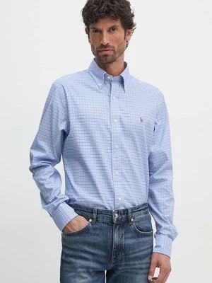 Polo Ralph Lauren koszula bawełniana męska kolor niebieski regular z kołnierzykiem button-down 712954617