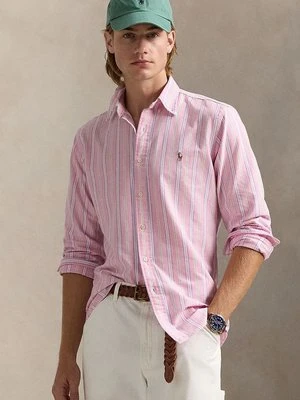 Polo Ralph Lauren koszula bawełniana męska kolor różowy regular z kołnierzykiem button-down 710928918