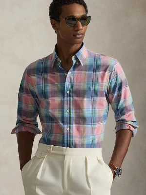 Polo Ralph Lauren koszula bawełniana męska kolor różowy regular z kołnierzykiem button-down 710P06020