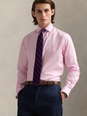 Polo Ralph Lauren koszula bawełniana męska kolor różowy slim z kołnierzykiem włoskim 712969015