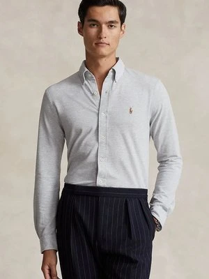 Polo Ralph Lauren koszula bawełniana męska kolor szary regular z kołnierzykiem button-down 710932545