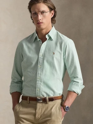 Polo Ralph Lauren koszula bawełniana męska kolor zielony regular z kołnierzykiem button-down 710953704