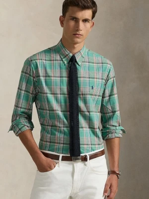 Polo Ralph Lauren koszula bawełniana męska kolor zielony regular z kołnierzykiem button-down 710P06020