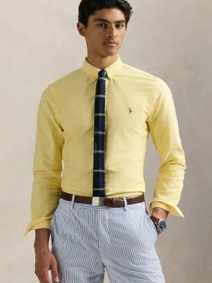 Polo Ralph Lauren koszula bawełniana męska kolor żółty regular z kołnierzykiem button-down 710805562