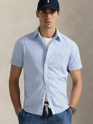 Polo Ralph Lauren koszula bawełniana Sport Shirt męska kolor niebieski regular z kołnierzykiem button-down 710906574