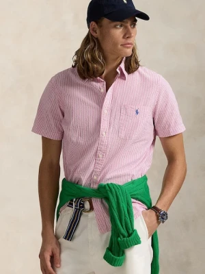Polo Ralph Lauren koszula bawełniana Sport Shirt męska kolor różowy regular z kołnierzykiem button-down 710906574