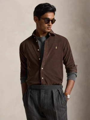 POLO RALPH LAUREN Koszula | Custom fit | sztruks brązowy