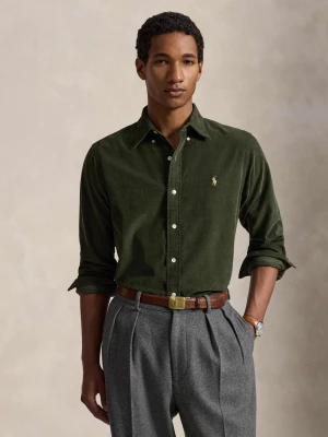 POLO RALPH LAUREN Koszula | Custom fit | sztruks oliwkowy