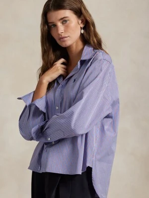 Polo Ralph Lauren koszula damska kolor niebieski relaxed z kołnierzykiem klasycznym 211973130
