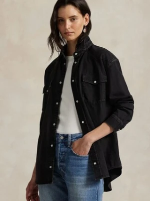 Polo Ralph Lauren koszula jeansowa damska kolor czarny relaxed z kołnierzykiem klasycznym 211971225