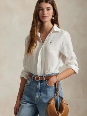 Polo Ralph Lauren koszula lniana kolor biały regular z kołnierzykiem klasycznym 211970730