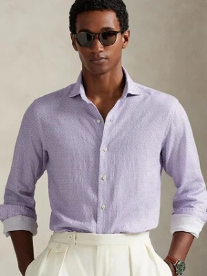 Polo Ralph Lauren koszula lniana męska kolor różowy regular z kołnierzykiem włoskim 710974546