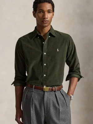 Polo Ralph Lauren koszula męska bawełniana 21W Corduroy zielony