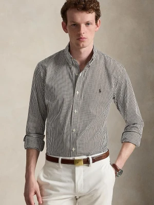 Polo Ralph Lauren koszula męska bawełniana z elastanem brązowy