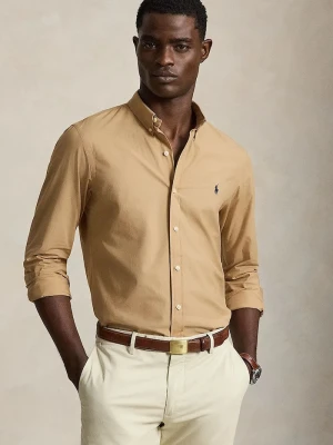 Polo Ralph Lauren koszula męska bawełniana z elastanem brązowy