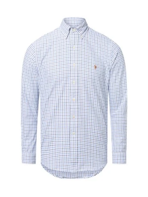 Polo Ralph Lauren Koszula męska - Custom Fit Mężczyźni Modern Fit Bawełna niebieski|biały w kratkę,