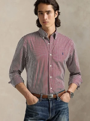 Polo Ralph Lauren koszula męska kolor bordowy regular z kołnierzykiem button-down 710929346