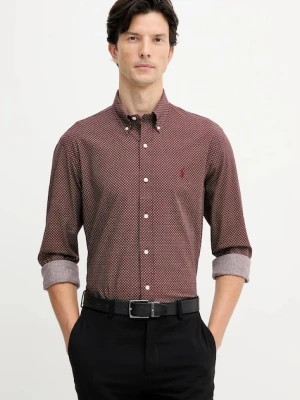 Polo Ralph Lauren koszula męska kolor brązowy regular z kołnierzykiem button-down 710P00520
