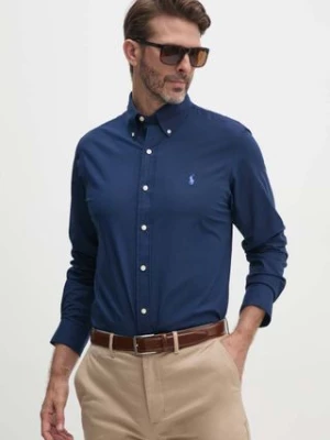 Polo Ralph Lauren koszula męska kolor granatowy regular z kołnierzykiem button-down 710928255