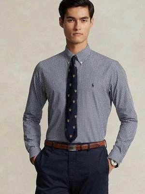 Polo Ralph Lauren koszula męska kolor granatowy slim z kołnierzykiem button-down