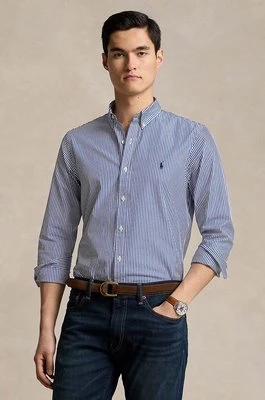 Polo Ralph Lauren koszula męska kolor niebieski slim z kołnierzykiem button-down