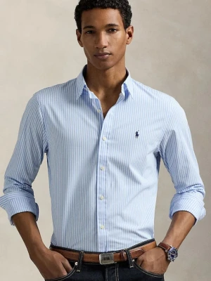 Polo Ralph Lauren koszula męska kolor niebieski slim z kołnierzykiem button-down 710929344