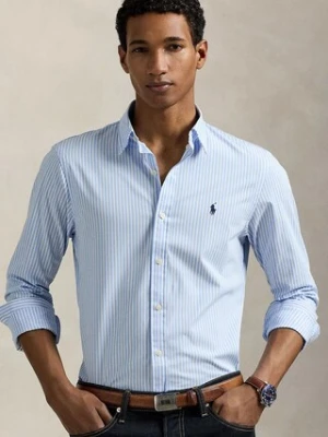 Polo Ralph Lauren koszula męska kolor niebieski slim z kołnierzykiem button-down 710929344