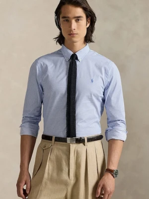 Polo Ralph Lauren koszula męska kolor niebieski slim z kołnierzykiem klasycznym 710974530