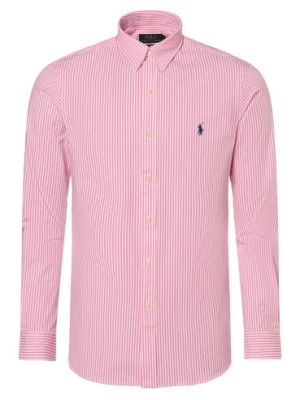 Polo Ralph Lauren Koszula męska - krój slim fit Mężczyźni Slim Fit Bawełna różowy|biały w paski,