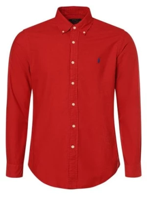 Polo Ralph Lauren Koszula męska Mężczyźni Modern Fit Bawełna czerwony jednolity button down,