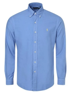 Polo Ralph Lauren Koszula męska Mężczyźni Modern Fit Bawełna niebieski jednolity button down,