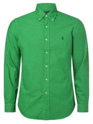 Polo Ralph Lauren Koszula męska Mężczyźni Modern Fit Bawełna zielony jednolity button down,