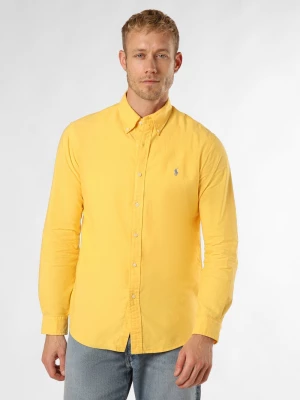 Polo Ralph Lauren Koszula męska Mężczyźni Modern Fit Bawełna żółty jednolity button down,