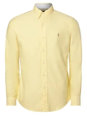 Polo Ralph Lauren Koszula męska Mężczyźni Modern Fit Bawełna żółty wypukły wzór tkaniny button down,