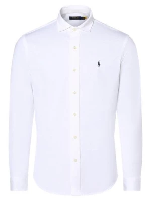 Polo Ralph Lauren Koszula męska Mężczyźni Regular Fit Bawełna biały jednolity kołnierzyk włoski,