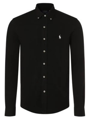 Polo Ralph Lauren Koszula męska Mężczyźni Regular Fit Bawełna czarny jednolity button down,
