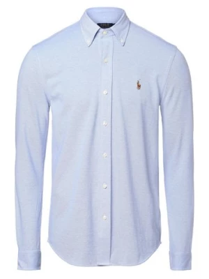 Polo Ralph Lauren Koszula męska Mężczyźni Regular Fit Bawełna niebieski wypukły wzór tkaniny button down,