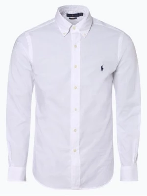 Polo Ralph Lauren Koszula męska Mężczyźni Slim Fit Bawełna biały jednolity button down,