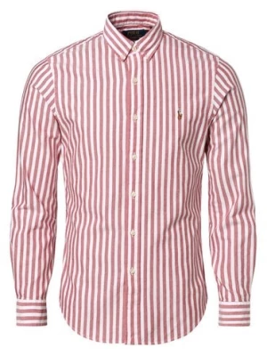 Polo Ralph Lauren Koszula męska Mężczyźni Slim Fit Bawełna czerwony|biały w paski button down,