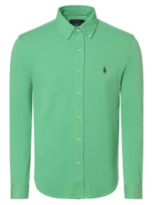 Polo Ralph Lauren Koszula męska Mężczyźni Slim Fit Bawełna zielony jednolity,