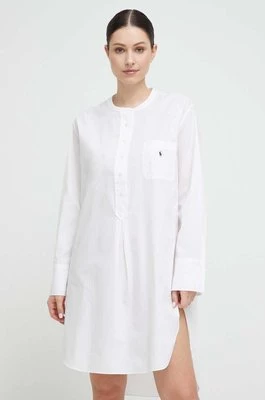 Polo Ralph Lauren koszula nocna bawełniana kolor biały bawełniana