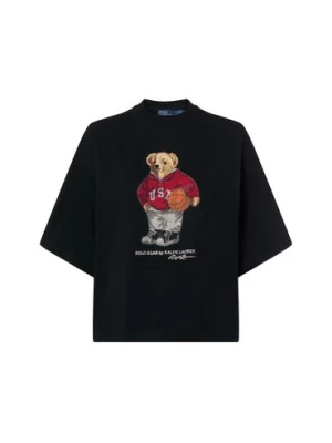 Polo Ralph Lauren Koszulka damska Kobiety Bawełna czarny jednolity,