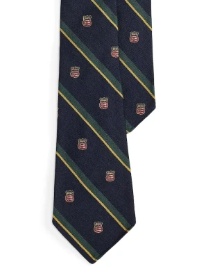 Polo Ralph Lauren krawat męski z dodatkiem jedwabiu granatowy