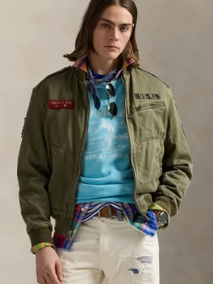 Polo Ralph Lauren kurtka bawełniana kolor zielony przejściowa 710964566